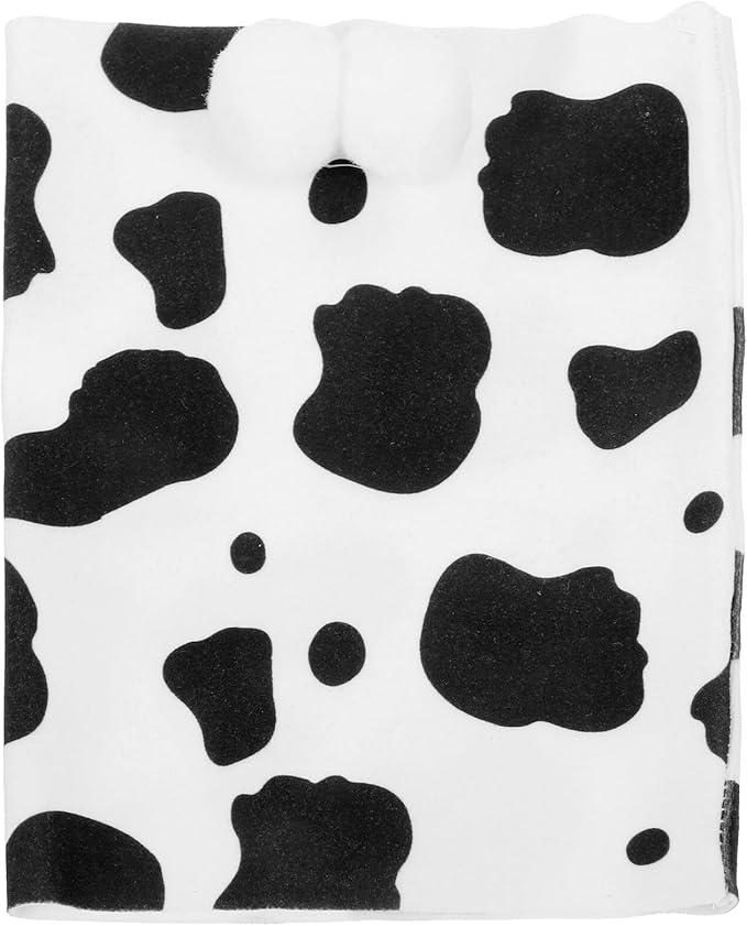 Pet Scarf Hood for Dogs and Cats, Warm Thickened Soft Fabric, Medium Size Cow Pattern, Comfortable Neck Warmer for Pet Supplies and Party Use