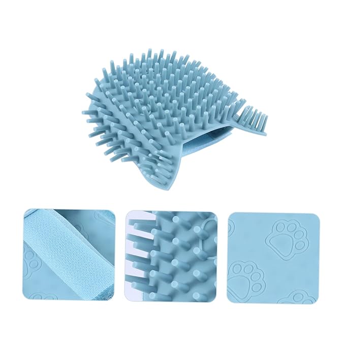 VICASKY Silicone Self-scratching Cat Grooming Brush Corner Brush for Cats Easy to Clean Durable Massage Tool for Loose Hair Removal Wet Dry Use Light