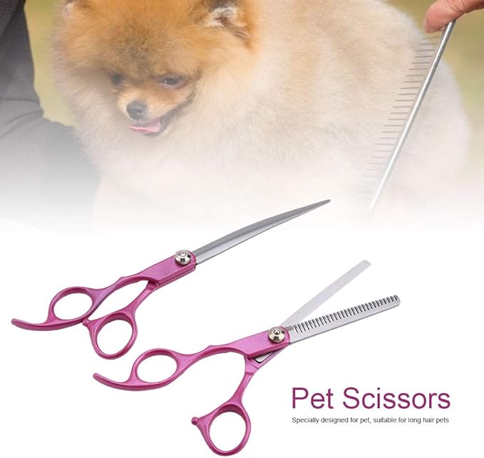 Zerodis 4PCS Handle Scissors, Multipurpose office Grooming Hairdressing Professional Pet Shears Set Comfort Grip Handles Household Scissor Sturdy Craft Supplies for Home