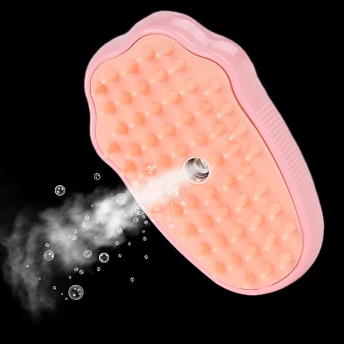 Steam Cat Brush, Electric Cat Steamy Dematting Comb, One-touch spray anti-flying hair massage bath, Cat Grooming Brush for Removing Knots and Loose Hair (A)