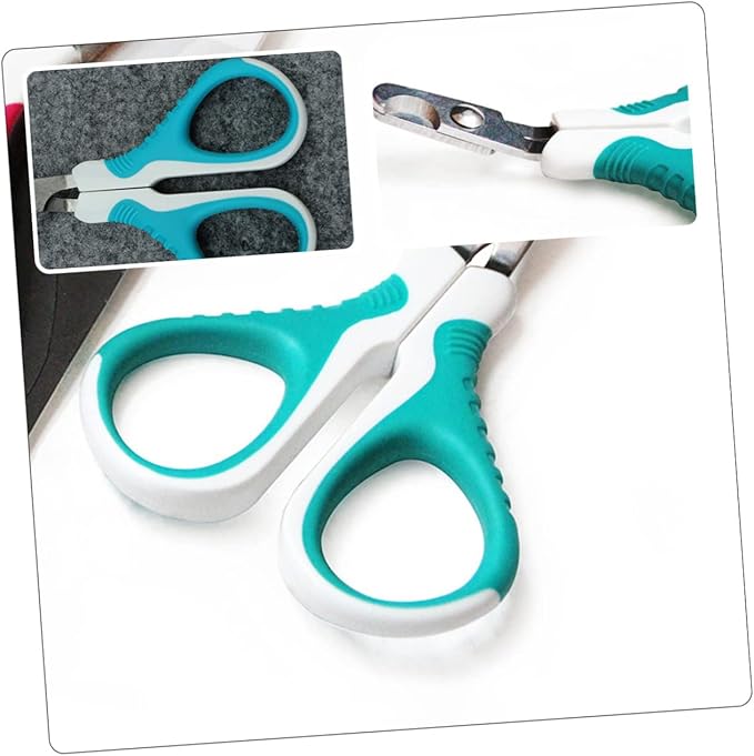 POPETPOP 2pcs Stainless Steel Pet Nail Trimmer Ergonomic Cat Dog Nail Clipper for Safe Grooming Comfortable Non- Handle for Home Use Sky-