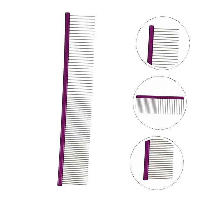 HEMOTON Wear-Resistant PET Grooming Comb for Dogs and Cats Lightweight Aluminum Dematting Brush Portable Fur Detangler for Dogs and Cats Convenient Hair Removal Tool