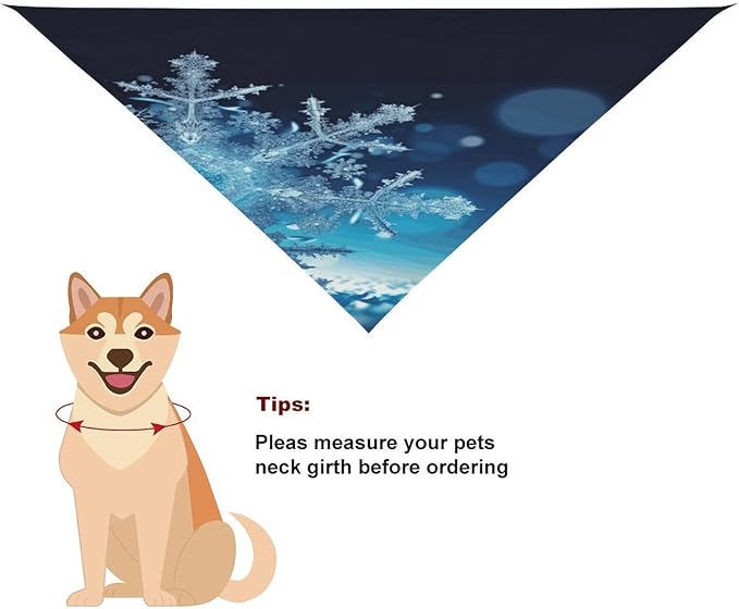 Dog Bandana Spring Pet Scarf Adjustable Triangle Blue Christmas Snowflake Printing Dog Bib Washable Polyester Puppy Bandana for Small Medium Large Dogs Cat Birthday Party Supplies