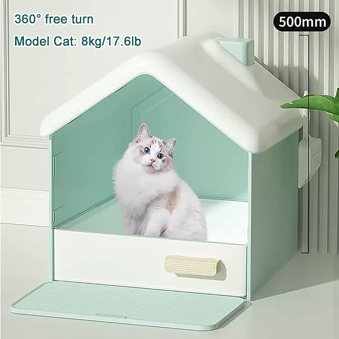 Cat Litter Box,Fully Enclosed Litter Box Holds Odors,Prevents Urine and Litter Leakage,Assembly Free,Easy to Clean Stylish Litter Box Furniture with Pull-Out Litter Tray and Litter Scoop ( Color : Gra