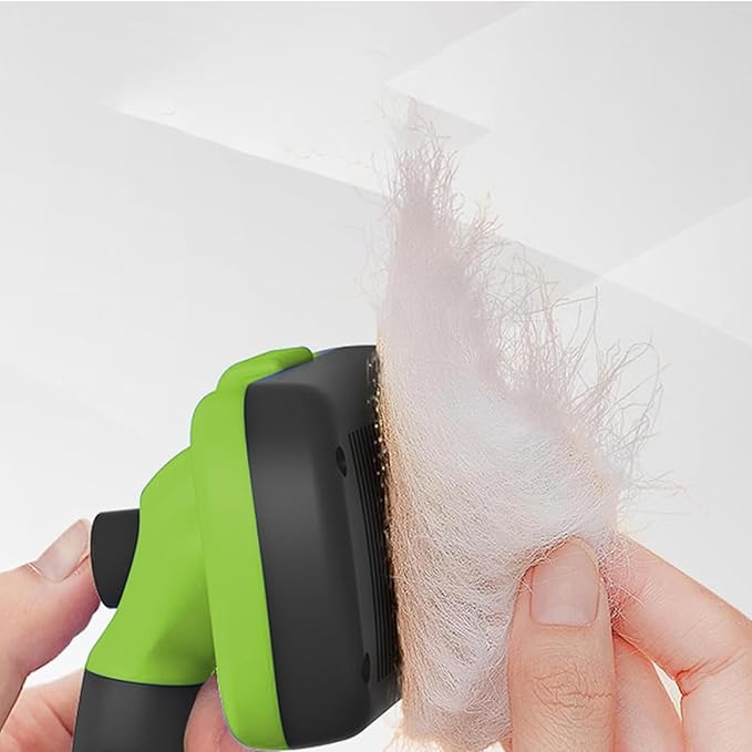 Self Cleaning Shedding Cat Brush - Skin Friendly Hair Removal And Grooming Tool Suitable For Cats And Dogs, Pet Hair Removal Tool Suitable For Shedding & Haired Pets(Green,Large)