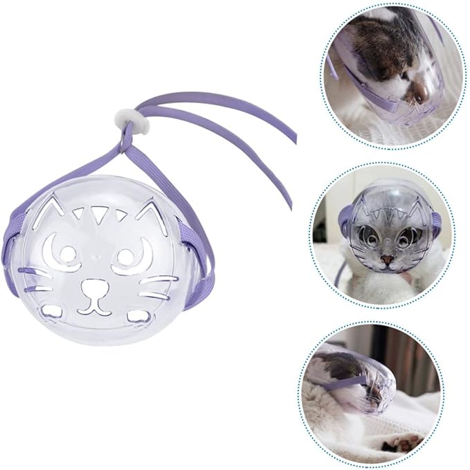 Hemoton Reusable Kitten Muzzle Compact Pet Grooming Headgear Easy to Clean Store Cat Supplies for Bathing Nail Cutting