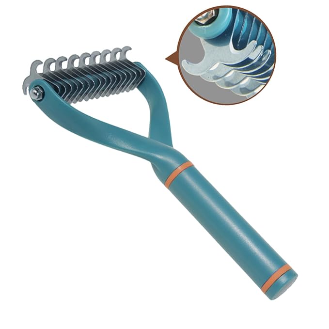 Pet Hair Comb Gentle Deshedding Ergonomic Handle Cats Grooming Supplies for Owners Metal Large Pet Grooming Tool
