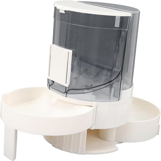Automatic Pet Feeder, Smart Double Layer Rotating Dry Wet Food Dispenser with 1.3L Water Bowl, Adjustable Portion Control for Small Medium Dogs Cats