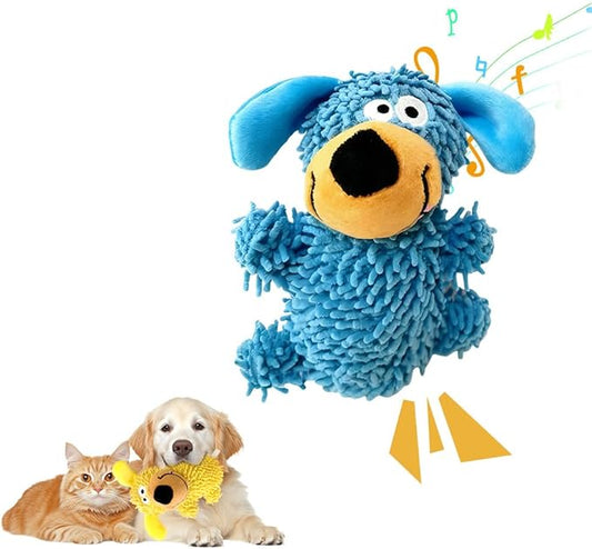 Indestructible Dog Toy, 2026 New Durable Dog Toy, Soft Puppy Toy for Indoor Play, Interactive Chew Toy with Squeaker for Small Dogs (Blue)