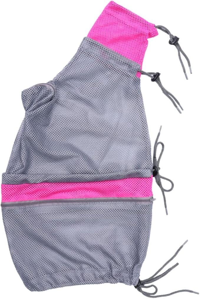 BESPORTBLE Cat Grooming Mesh Bag Adjustable Cat Bathing Bag for Nail Trimming Cleaning and Injections Breathable Design with Pull Ropes for Easy Control and Comfort Random Color