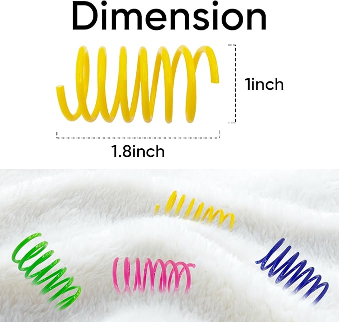 AGYM Cat Toys for Indoor Cats, 30 Pack Interactive Cat Spring Toys, Durable Colorful Plastic Spiral Springs for Kitten Hunt, Swat and Bite, Bulk Cat Toys