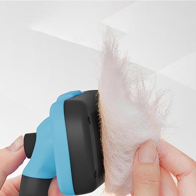 Self Cleaning Shedding Cat Brush - Skin Friendly Hair Removal And Grooming Tool Suitable For Cats And Dogs, Pet Hair Removal Tool Suitable For Shedding & Haired Pets(Sky blue,Large)