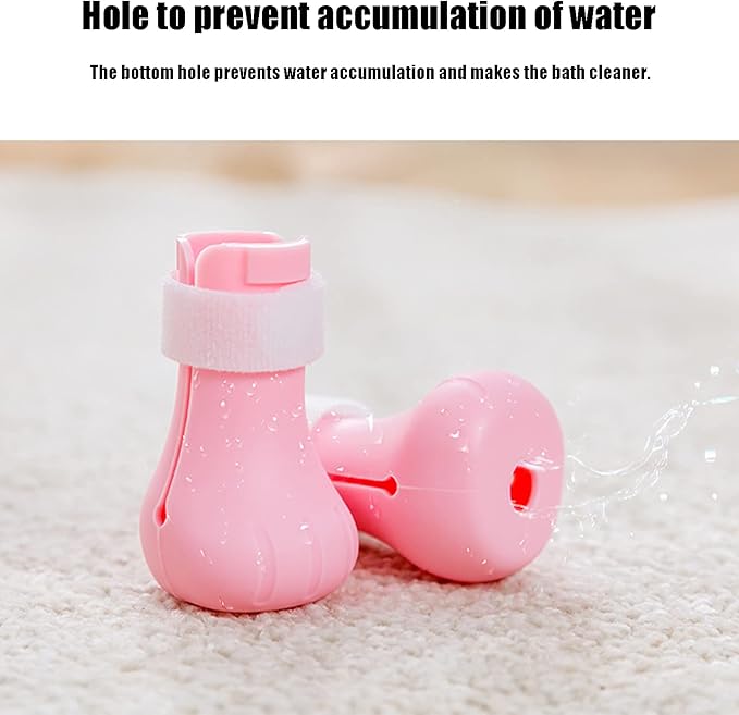 Anti Scratch Cat Shoes, 4pcs Anti Scratch Cat Foot Covers Adjustable Silicone Pet Cat Protector for Bathing Anti Off Claw Shoes Boots Cover()