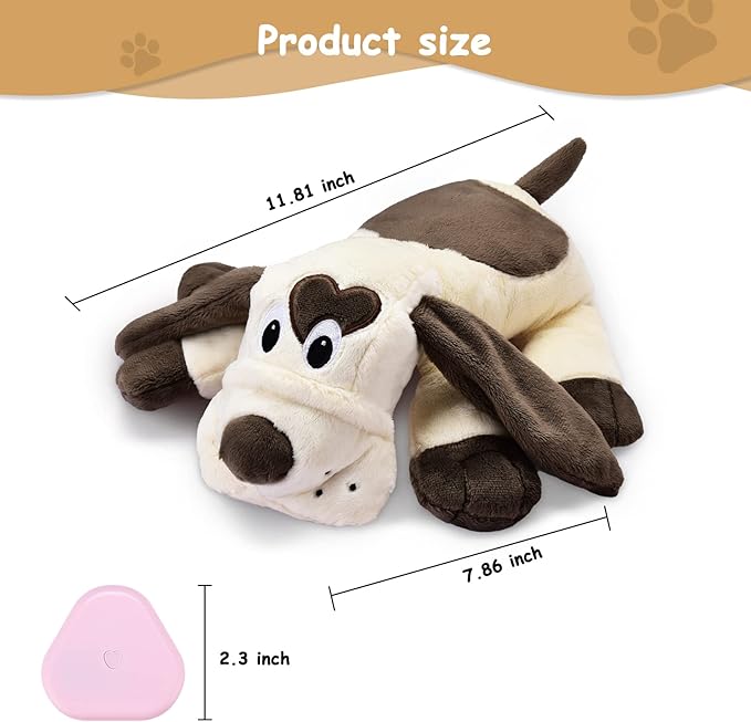 Puppy Toy with Heartbeat Dog Training Toy for Separation Anxiety Claming Behavioral Aid, Heartbeat Toy Plush Toys for Dogs Cats Pets Puppy Starter Kit