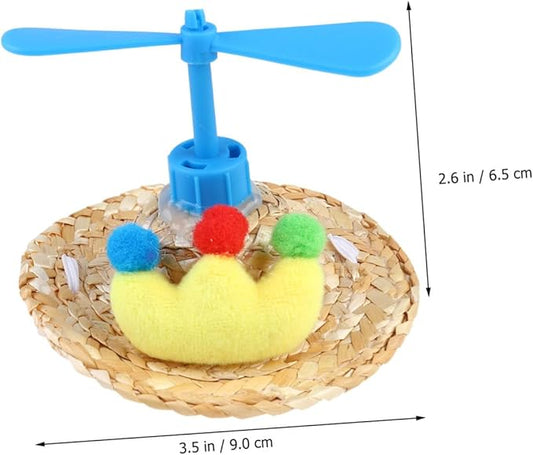 Pet Straw Hat Dragonfly Woven Sunshade Cap Summer Photo Prop for Dogs and Cats, Assorted Styles, Lightweight Breathable Pet Supplies