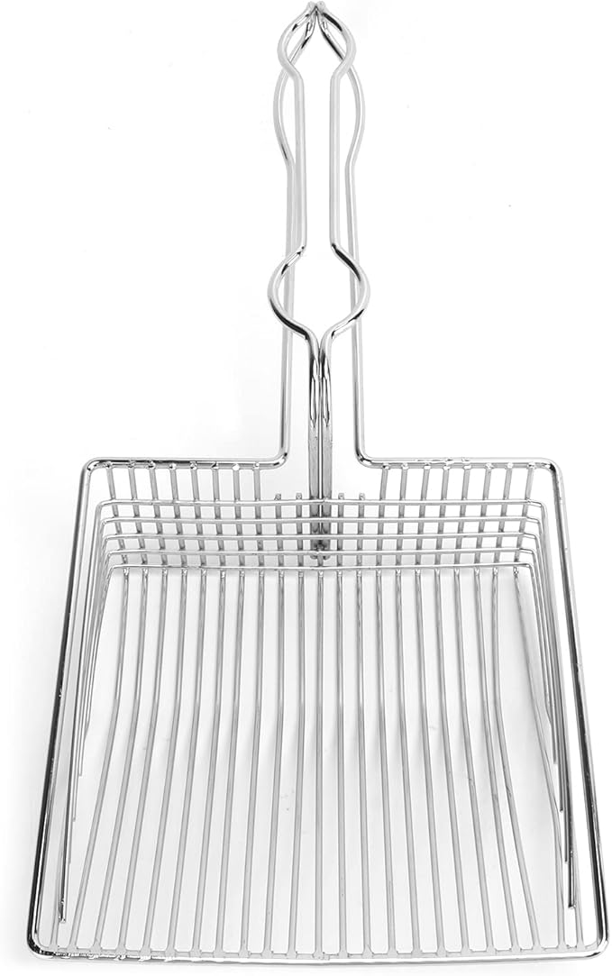Tyenaza Pet Cat Litter Shovel, Cat Litter Scoop Stainless Steel Kitty Litter Metal Scooper for Small Pet Litter Boxes Cleaning