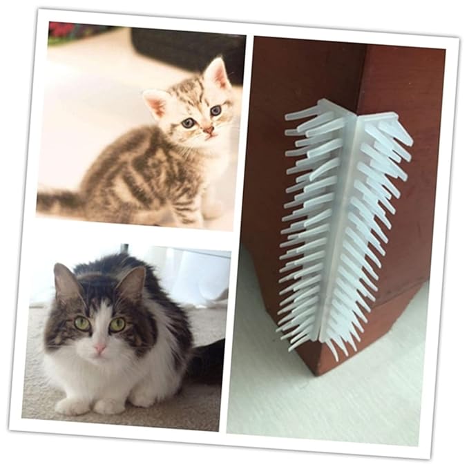 POPETPOP 2pcs Cat Massager Brush Set Corner Cat Grooming Tool Self-Massaging Comb for Hair Removal and Comfort