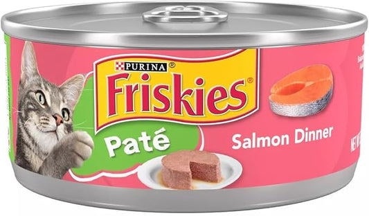 Friskies Purina Salmon Dinner Pate Wet Cat Food 5.5 Ounce (Pack of 12)