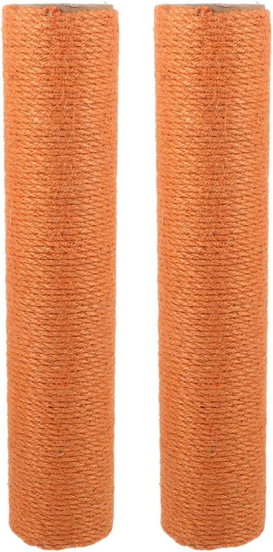 Milisten 2pcs Small Cat Scratching Posts Replacement with Natural Jute Rope, 40cm Height X 8cm Diameter, Indoor Kitten Scratcher Accessories for Cat Climbing Frames and Furniture