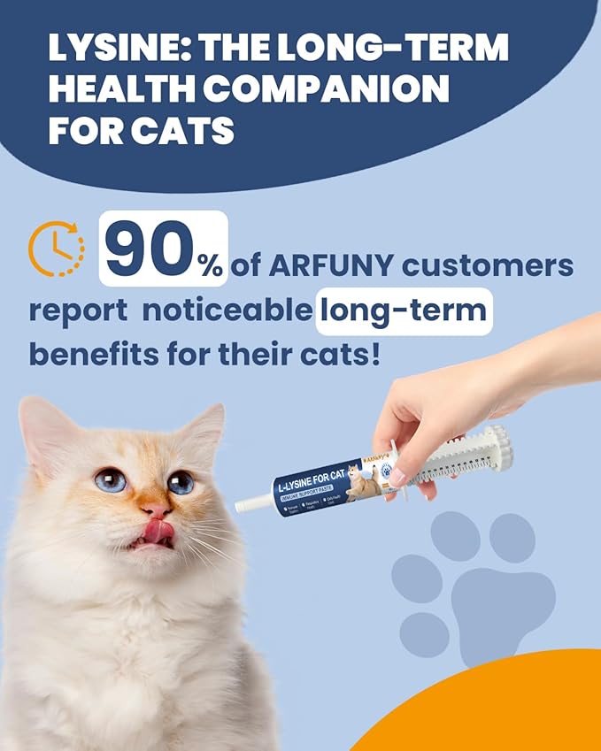L-Lysine for Cats - Lysine for Cats - Immune System, Normal Eye Function and Respiratory Health - Cat Lysine Paste with Taurine, Omega-3, Vitamins - 60ML, Chicken Flavor