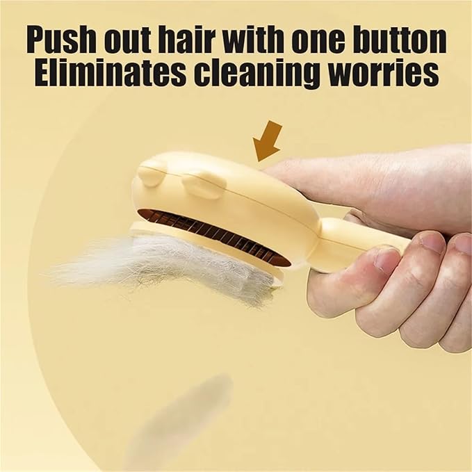 Pet Combs Cat Brush Pet Hair Removal Comb Grooming Brush for Cats Dogs Pets Massages Puppy Kitten Accessories(Yellow)