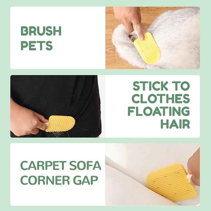 Cat Tongue Comb, 2025 New Cat Brushes for Indoor Cats Cat Hair Brush for Long Haired Cats, Cat Grooming Brush Cute Ice Cream Cat Fur Remover Comb for Cats Grooming (F-2PCS)