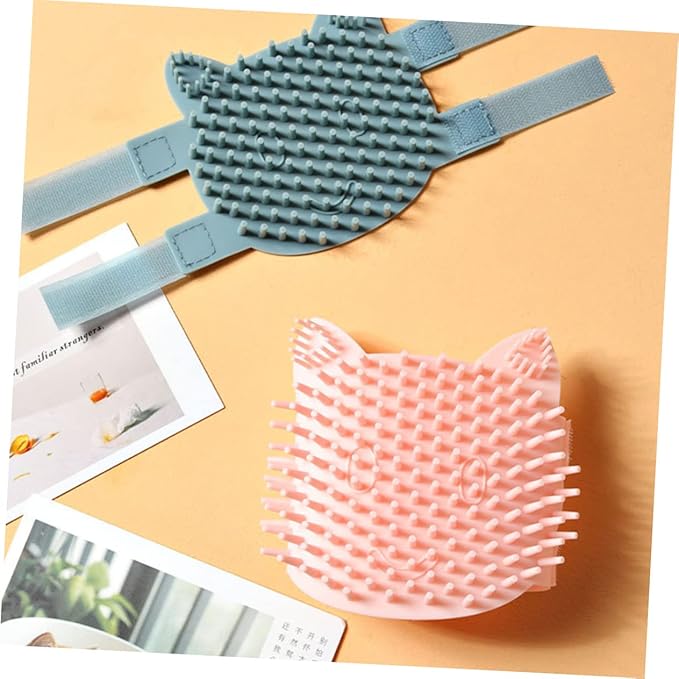 UPKOCH 1Pc Silicone Cat Massage Comb Gentle Grooming Brush for Cats Dogs Easy Install Corner Brush with Fasten Sticker Pet Massage Tool for Indoor Cats Improves