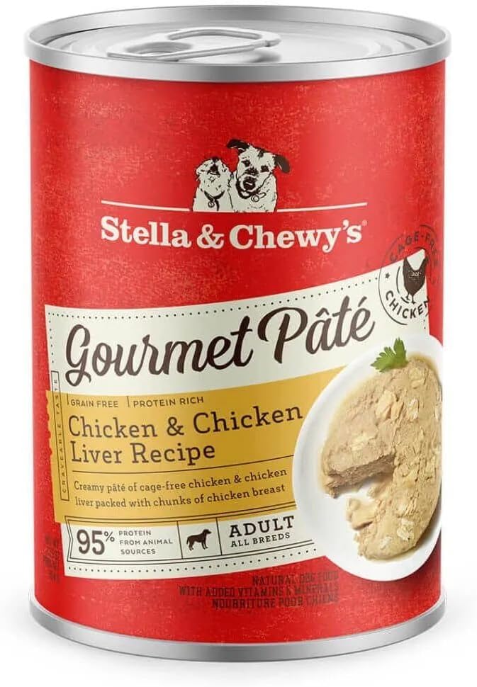 Stella & Chewy's Gourmet Pate Cage-Free Chicken & Chicken Liver, 12.5 oz (Pack of 12)