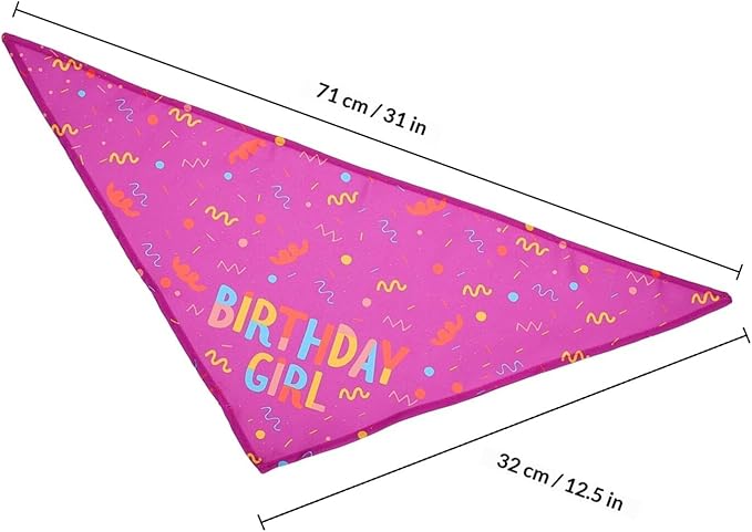 VOSAREA Pet Birthday Bandana and Dog Neckerchief 2pcs Set with Red Saliva Towel and Simulation Bone Design, Cotton Triangle Scarf for Puppy Party Supplies and Holiday Costume
