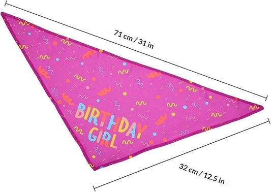 VOSAREA Pet Birthday Bandana and Dog Neckerchief 2pcs Set with Red Saliva Towel and Simulation Bone Design, Cotton Triangle Scarf for Puppy Party Supplies and Holiday Costume