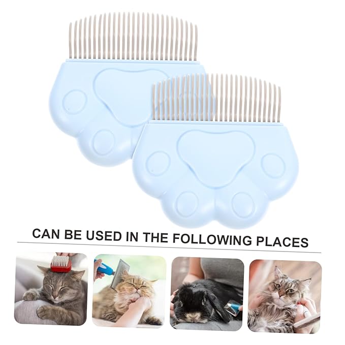 SUPVOX 2pcs Cat Grooming Supplies Cat Deshedding Comb Pet Hair Removal Combs for Flea