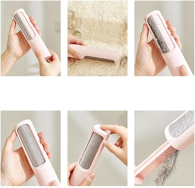 Pet Hair Remover Roller – 360° Self-Cleaning, Reusable Lint Roller for Pet Hair on Couch, Clothes, Car & Bed – Dog & Cat Fur Remover Brush – Pink