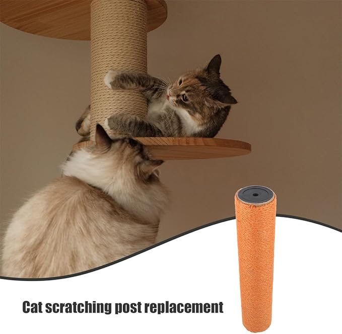 Milisten 2pcs Small Cat Scratching Posts Replacement with Natural Jute Rope, 40cm Height X 8cm Diameter, Indoor Kitten Scratcher Accessories for Cat Climbing Frames and Furniture
