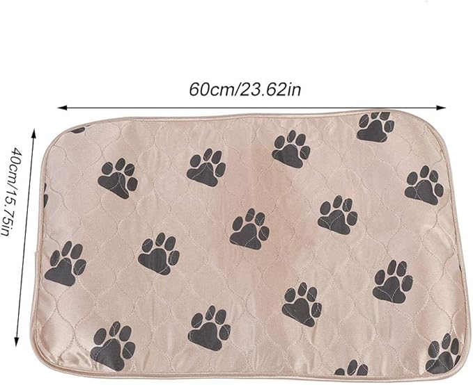 Reusable Dog Pee Pad, Absorbent Pet Urine Mat for Dogs and Cats, 4 - Layer Machine Washable Mat with Barrier for Hard Floors, Print Design in (40 * 60cm)