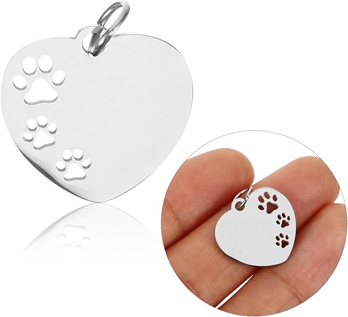 Kichvoe 10pcs Silver Stainless Steel Dog Id Tags Blank Pet Name Tags for Small Dogs Collar Accessories Sturdy Pet Supplies