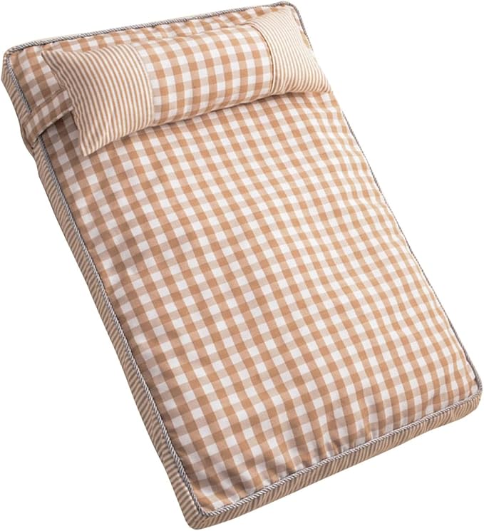 Dog Sofa Bed, Removable Washable Cover, 4 Season Universal, Soft Plush Plaid Cat Bed, Comfortable Pet Supplies (M)