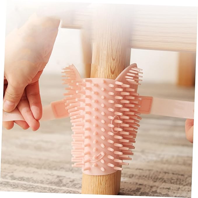 UPKOCH 1Pc Silicone Cat Massage Comb Gentle Grooming Brush for Cats Dogs Easy Install Corner Brush with Fasten Sticker Pet Massage Tool for Indoor Cats Improves