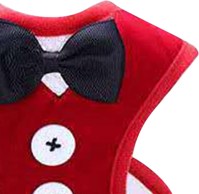Dog Harness Leash, Breathable Fabric Bow Tie Harness Set, Colorful Sturdy, for Medium Large Dogs Walking Pet Supplies (M)