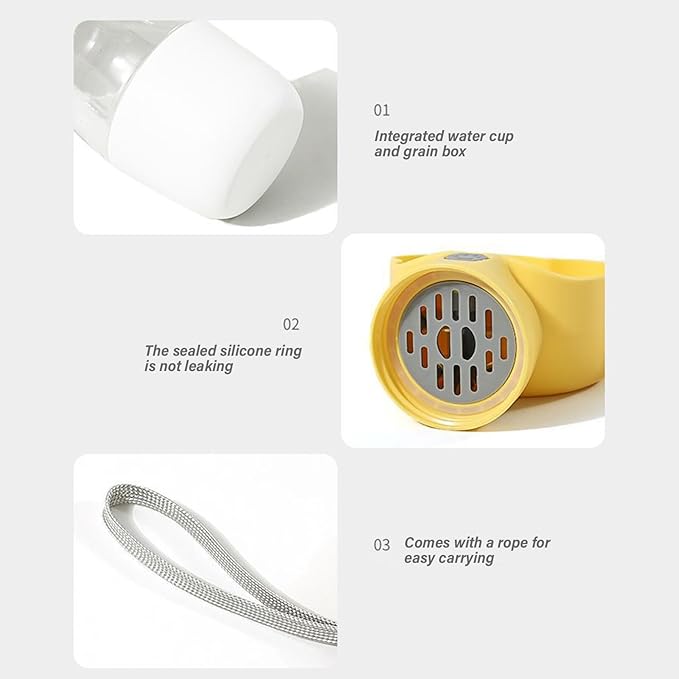 Pet Travel Water Dispenser Food Compartment for Dog Owners Daily Walking Supplies Dog Water Bottle Portable