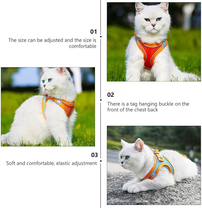 BESPORTBLE Pet Vest Harness Leash Set L Breathable Reflective No-Pull Dog Cat Harness for Outdoor Walking Puppy Pet Supply
