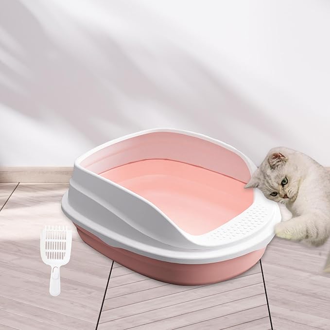 High-Sided Litter Pan for Cats, Rabbits, Hamsters - Easy Clean Potty Toilet with Raised Walls for Small & Medium Pets- 38cm
