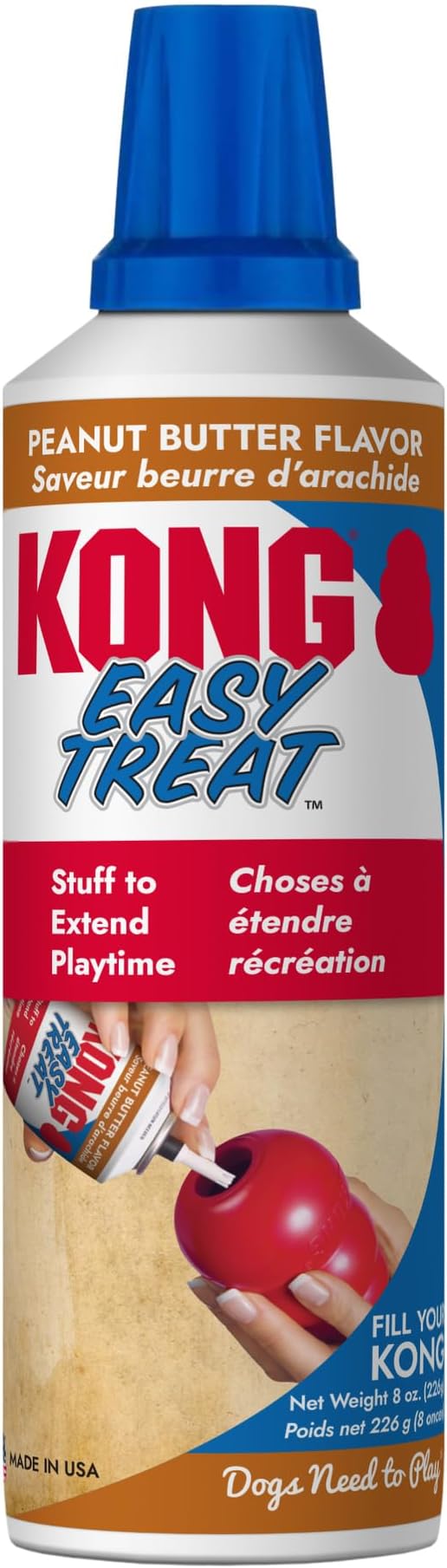 KONG Easy Treat Dog Paste 3-Pack – Mess-Free Stuffing Toys, Training & Reward Treats, Made in USA, Highly Digestible, No Refrigeration Needed (Peanut Butter)