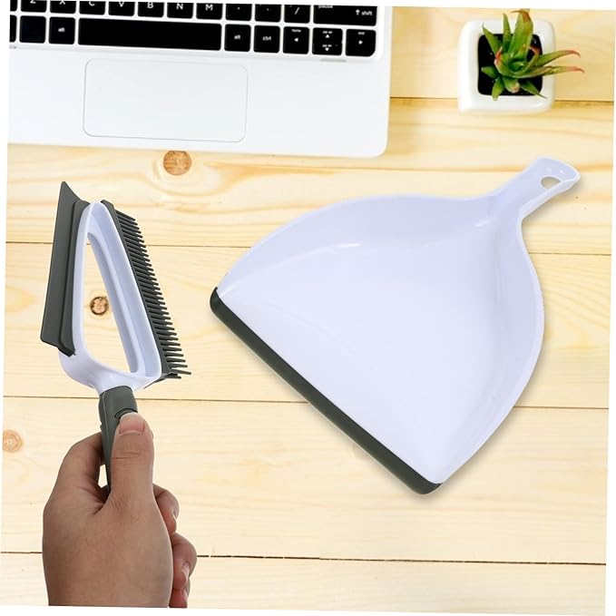 VOSAREA Pet Grooming and Cleaning Set - 1 Set Pet Hair Broom with Dustpan for Easy Removal - Ideal for Home Cleaning Cat and Dog Grooming Compact and Convenient for Small Spaces