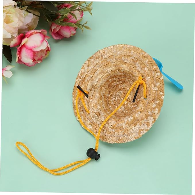 Pet Straw Hat with Propeller, Woven Straw Knitted Cap, Large Size Photo Props for Dogs, Funny Decorative Pet Supplies for Home and Outdoor Use