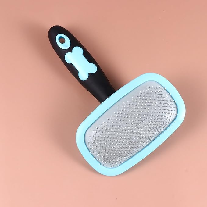 Luxshiny Rotatable Pet Grooming Comb Large Blue with Dot for Dogs Cats Ergonomic Hair Removal and Massage Tool Tangle Detangler Shedding Comb for Comfortable Grooming