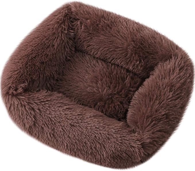 La La Pet® Donut Dog Cat Bed Cozy Cave Pet Bed Burrow Dog Bed Calming Cuddler Self-Warming Pet Bed Soft Plush Pet Cushion Improved Sleep for Cats Small Medium Dogs Coffee XS