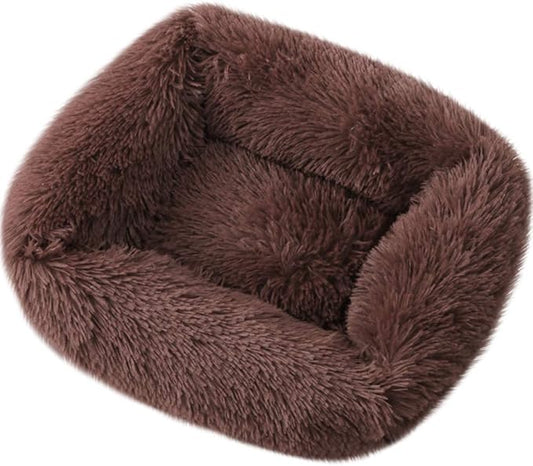 La La Pet® Donut Dog Cat Bed Cozy Cave Pet Bed Burrow Dog Bed Calming Cuddler Self-Warming Pet Bed Soft Plush Pet Cushion Improved Sleep for Cats Small Medium Dogs Coffee XS