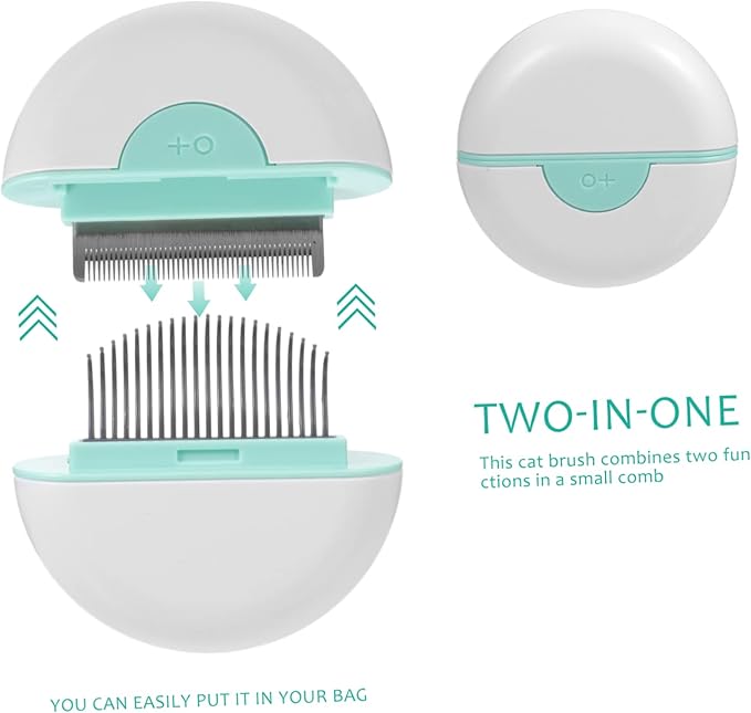 Pet Grooming Brush Mint Hair Comb with Massage Function Lightweight Non Slip Handle for Removing Loose Hair Tangles and Dander Gentle Grooming Tool for Long and Haired Cats