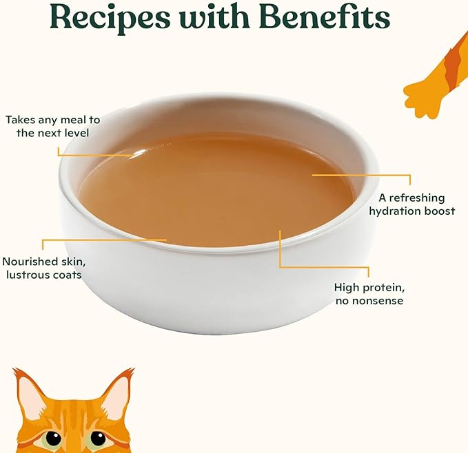 Made by Nacho Bone Broth Cat Food Topper for Hydration and Picky Eaters - Add Protein and Flavor to Your Dry Cat Food – Supports Optimal Nutrition, Digestion, Skin & Coat, 11 oz. Chicken (Pack of 4)