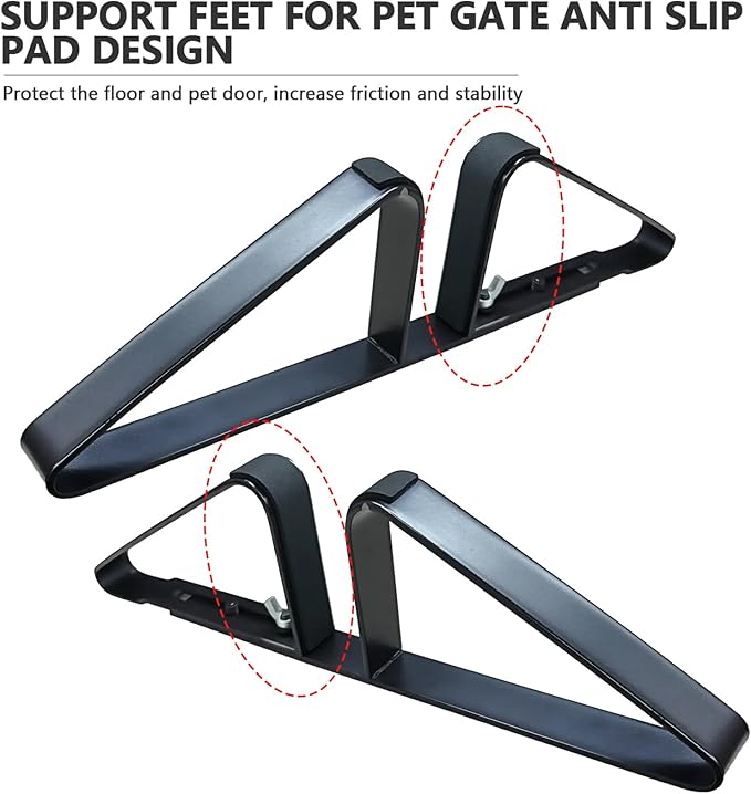 2-Pack Dog&Pet Gate Support Feet – Freestanding Dog Gates Stabilizer, Fit for Extra Wide Foldable Dog Gates, Wooden Fences, and Freestanding Panels – Easy to Install (Adjustable)